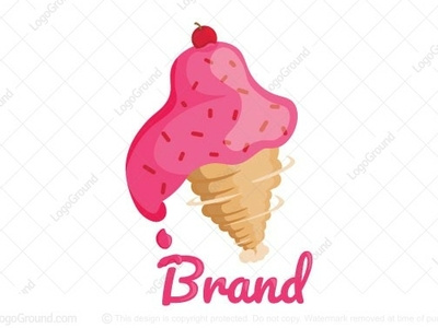 Icecream Storm logo for sale illustration illustrator logo design logotype logo 2d logo strawberry cherry windy wind hurricanes hurricane tornado storm ice cream cone ice cream logo ice ice cream