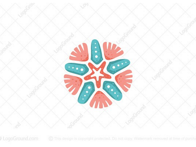 Starfish Logo for sale animal beach branding fish logo logos marine ocean sale sand sea seafood seashells seastar shells spring star starfish summer