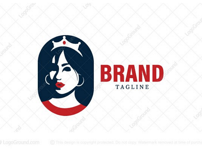 Modern Princess logo for sale beautiful beauty cosmetics face female feminine girl girly logo logos princess queen woman women