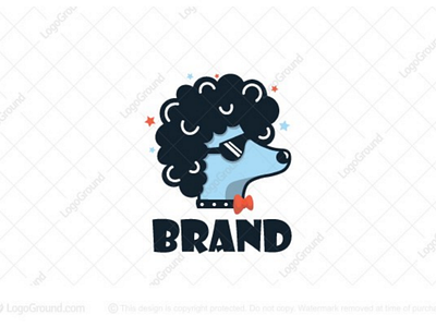 Star Dog logo (sold) afro animal bow branding care celeb celebrity cool dog famous glasses groomed grooming hair logo logos pet