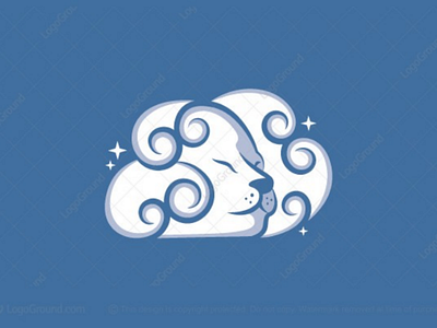 Lion cloud logo for sale branding cloud clouds connection data dream dreamy lion lioness logo logos networking server sky stars