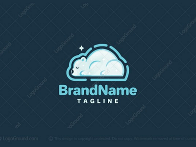 Bear Cloud Logo for sale