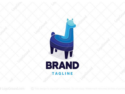 Modern llama logo for sale