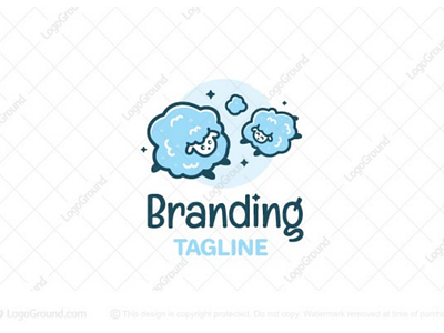 Sheep clouds logo for sale