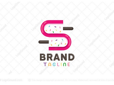 S IcePop logo for sale branding candy dessert ice icecream icepop letter logo logos pop popsicle s sprinkles sss sweets treat vanilla