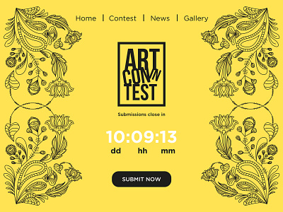 Daily UI #014 - Countdown timer for an art contest website 014 art contest countdown timer dailyui design flat illustration ui vector web website