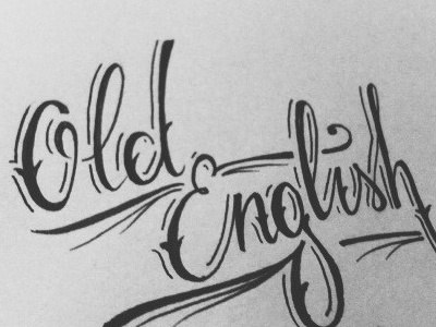 Old English calligraphy handtype letters type