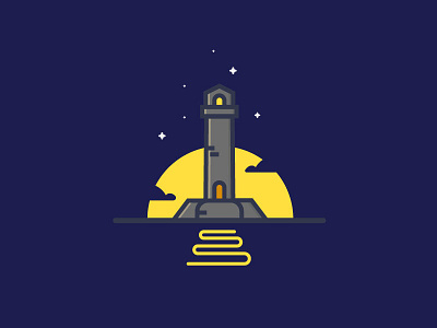 The Lighthouse city color flat house icon illustration lighthouse line minimal strokes the