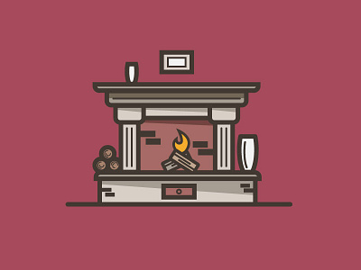 Fireplace appliances color fireplace flat house icon ideas illustration line minimal strokes