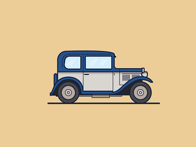 Vintage Car car color flat house icon ideas illustration line minimal strokes vintage