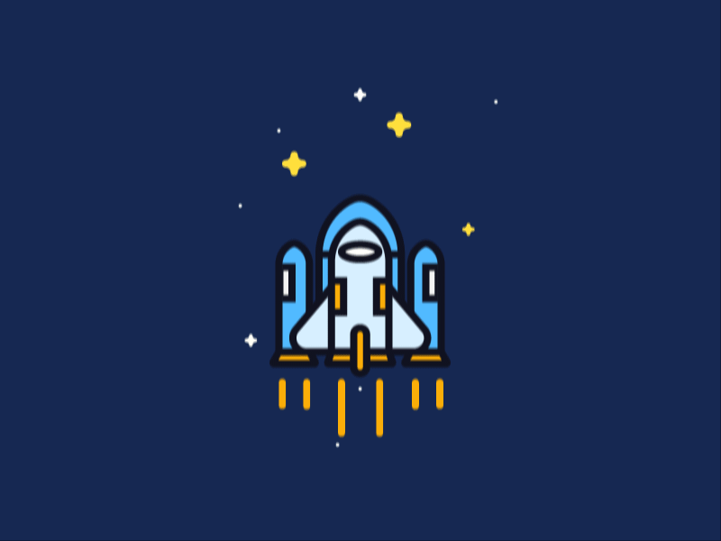 Space Shuttle Motion color flat house icon ideas illustration line minimal motion shuttle strokes