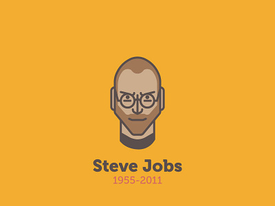 Steve Jobs apple color design flat graphic icon mac minimal portrait strokes