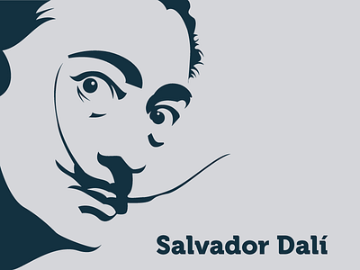 Salvador Dal dalì deisgn flat illustration minimal portrait