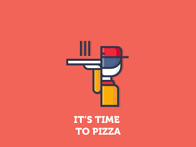 Time To Pizza colors design flat freedom illustration minimal money pizza time