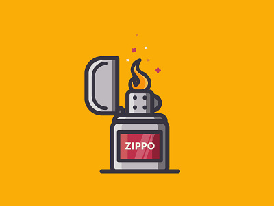 Zippo color design flat icon iconset illustration minimal zippo