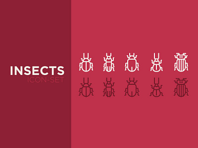 Insect flat icon iconset insects line minimal software strokes