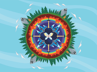 Adventure Time Mandala adobe illustrator adventure time colorful art design digital art mandala