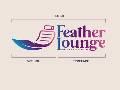 Feather Lounge Logo & Brand Identity branding feather illustration life coach logo spirit