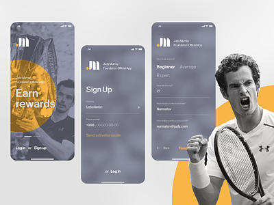 Tennis app app judy promo sport tennis uiux