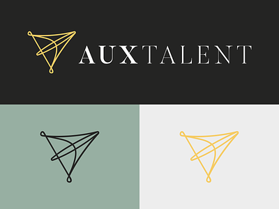 Aux Talent Logo agency arrow bow branding design logo navigation talent vector