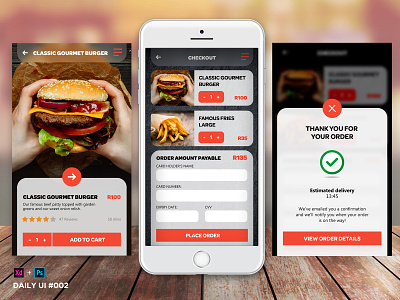 Dailyui 002 Checkout adobexd app checkout page dailyui dailyui 002 dailyuichallange ecommerce food app restaurant app ux