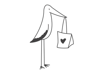 Stork Sketch logo research sketch stork