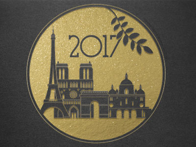 2017-Paris card illustration new year paris