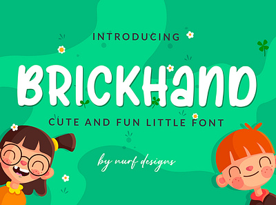 Brickhand branding cute font font design fun handwritten kids logotype school