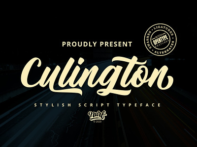 Culington - Stylish Script Typeface apparel branding calligraphy font handwritten lettering logotype packaging script typography