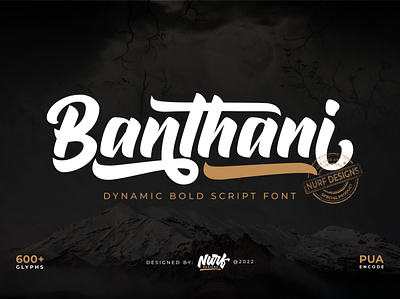 Bantani – Dynamic Bold Script Font bold script branding calligraphy font font design lettering logotype script