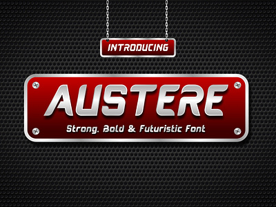 Austere Display Font bold branding display display font font font awesome font design futuristic game modern sporty sporty font strong