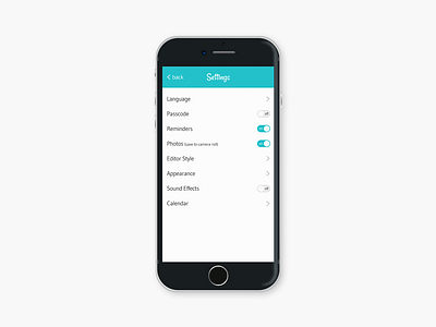 Daily UI #007 - Settings app dailyui design grid diary settings settings ui ui user interface