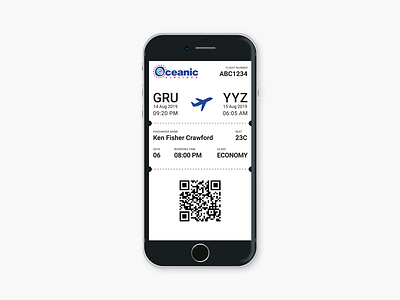 Daily UI #024 - Boarding Pass boarding pass dailyui design oceanic airlines ui user interface