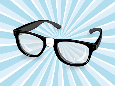 Geek Glasses blue flat colour geek geek glasses illustration nerd retro spectacles