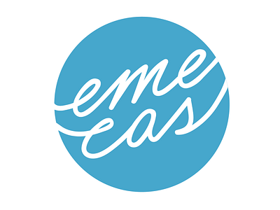 emecas blue branding design lettering logo personal branding wave