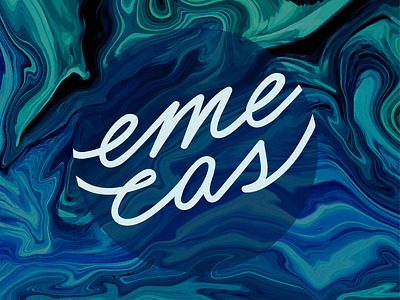 emecas process blue branding design lettering logo personal branding wave