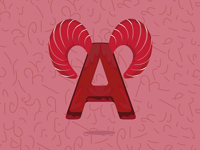 Aries - Astrotype 36 days of type astrology astrotype design illustration red type daily typography vector