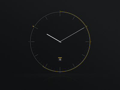 Clock braun calendar clock dark interface minimal screensaver ui watch