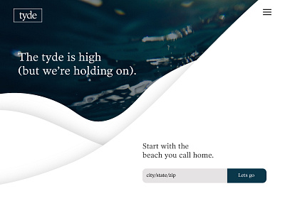 Tyde - A Tide Chart Web App: Concept I