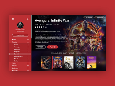 Daily UI Challenge - Tv App app avengers cinema daily ui design films interface series smart tv tv app tv series ui ux