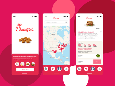 Redesign of Chik Fil A app design fastfood mobile application redesign sketch sketchapp ui ux web