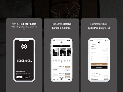 Indoorhoops Design Concept app branding design flat mobile application redesign sketch sketchapp ui ux