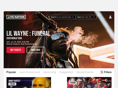 Live nation Redesign adobe xd app concert design landing page design livenation music redesign sketch ui ux web design