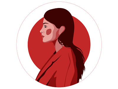 Calm red energy calm coat confidence energy girl illustration illustrator red vector vectorart woman девушка