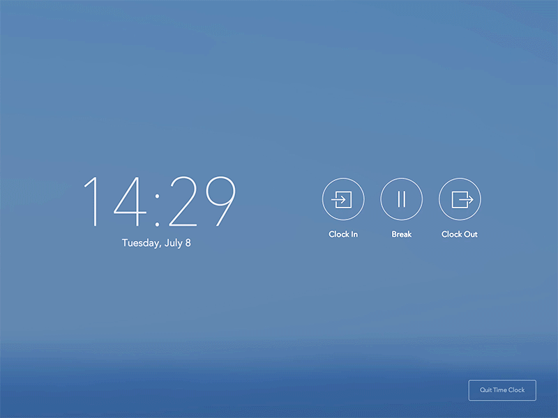 Time Clock animation app clock gif interaction keypad mobile punch clock time ui ux