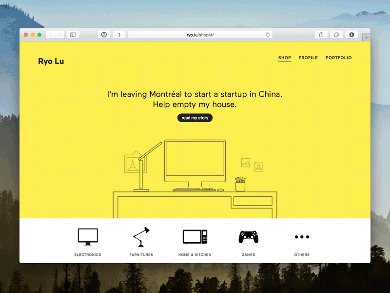 Pop-Up Shop gif home landing me responsive shop ui ux website