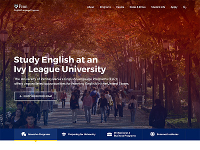English Language Program - Hero design education header hero university web website