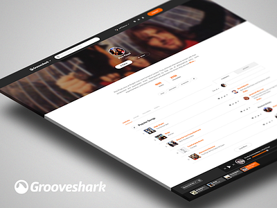 Grooveshark Artist Page WIP artist flat grooveshark music musicui player profile psd redesign ux