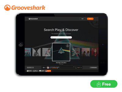 Freebie PSD | Grooveshark Redesign Concept flat free free flat psd free photoshop free ui kit freebie grooveshark psd ui kit