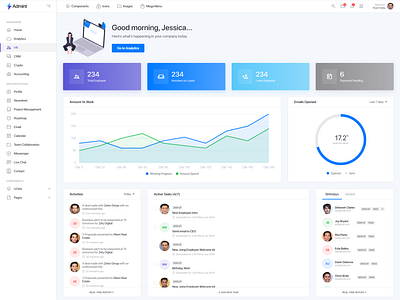 Admin Dashboard UX for HR & Payroll by Ishmam on Dribbble